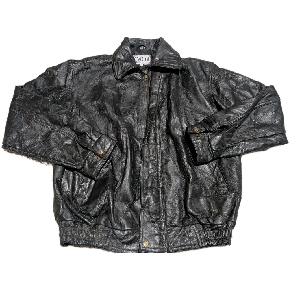 Vintage‎ CELLINI Men's Large Genuine LEATHER JACKET